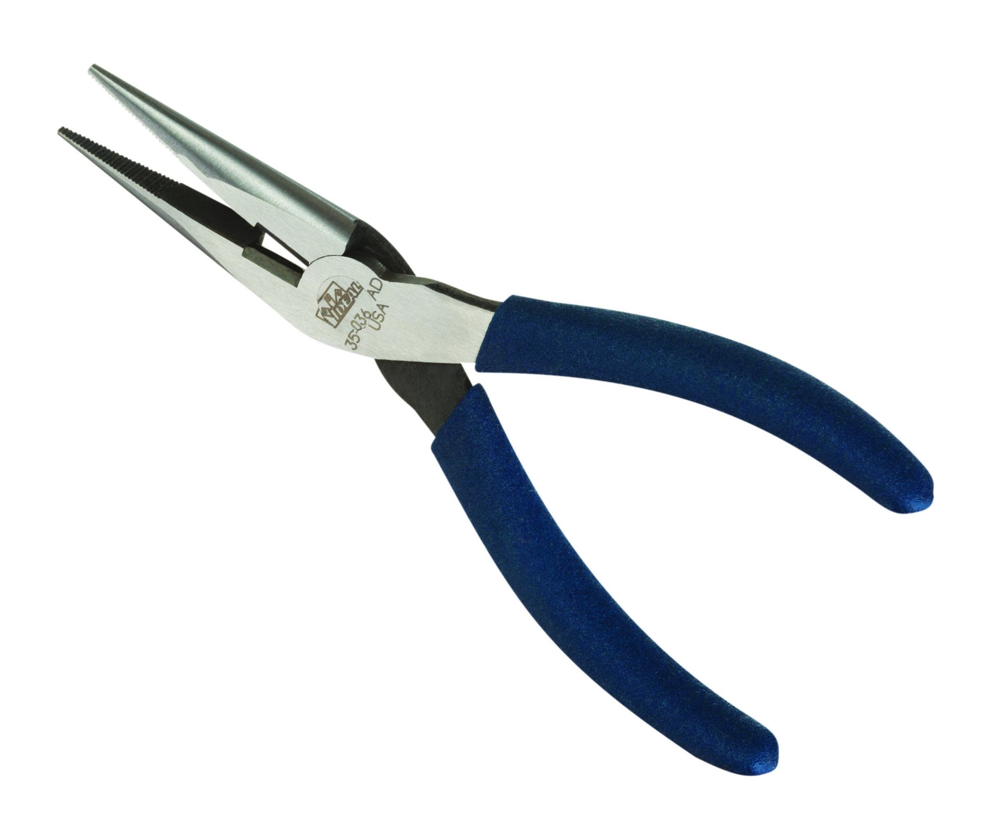 Ideal 35-038 LASERedge Long-Nose Pliers With Cutter, Overall Length: 8-1/2 IN, Vinyl-Coated, Comfort-Grip, Dipped Handle, Drop-Forged, High-Carbon Steel, Side Cutter: Yes, For Cutting Hardened Wire, Bolts And ACSR