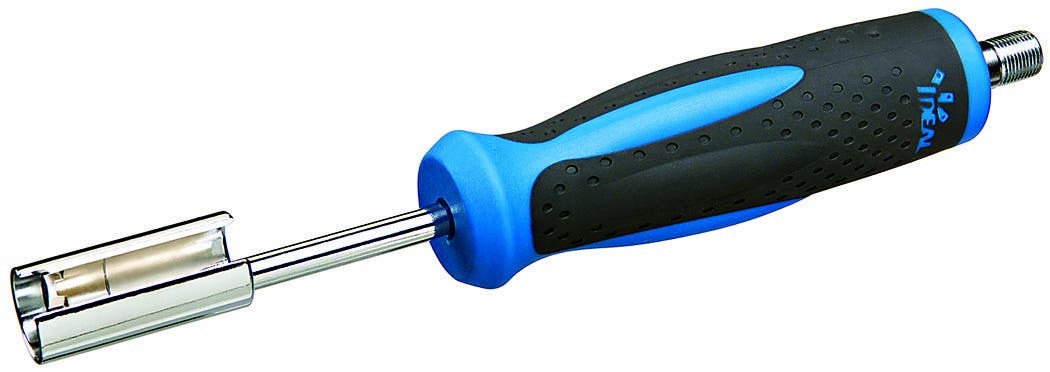 F And BNC Connector Removal Tool, Overall Length: 8 IN, Comfortable, Dual Durometer Chemical Resistant Handle, For Installing And Removing BNC, TNC, And F-Type Connectors On Coaxial Cable