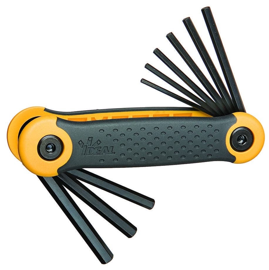 IDEAL, Hex-Key Set, Overall Length: 4 IN, Arm Length: 3 IN, Includes: 5/64 IN, 7/64 IN, 1/8 IN, 9/64 IN, 5/32 IN, 3/6 IN, 7/32 IN, 1/4 IN Hex Key, Warranty: Lifetime Guarantee