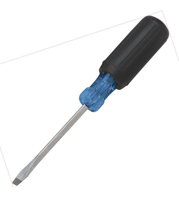 IDEAL, Screwdriver, Heavy-Duty, Slotted, Keystone Tip, Tip Size: 1/4 IN, Overall Length: 8-3/8 IN, Shank Length: 4 IN, Handle Type: Cushioned Rubber Grip, Shank Shape: Square, Tip Type: Keystone, Shank Size: 1/4 IN, Warranty: Lifetime Guarantee