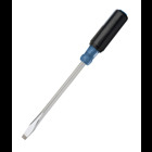 IDEAL, Screwdriver, Heavy-Duty, Slotted, Keystone Tip, Tip Size: 1/4 IN, Overall Length: 11 IN, Shank Length: 6 IN, Shank Shape: Round, Handle Type: Cushioned Rubber Grip, Blade Material: Chrome Vanadium Steel, Tip Type: Keystone, Shank Size: 5/16 IN, Warranty: Lifetime Guarantee