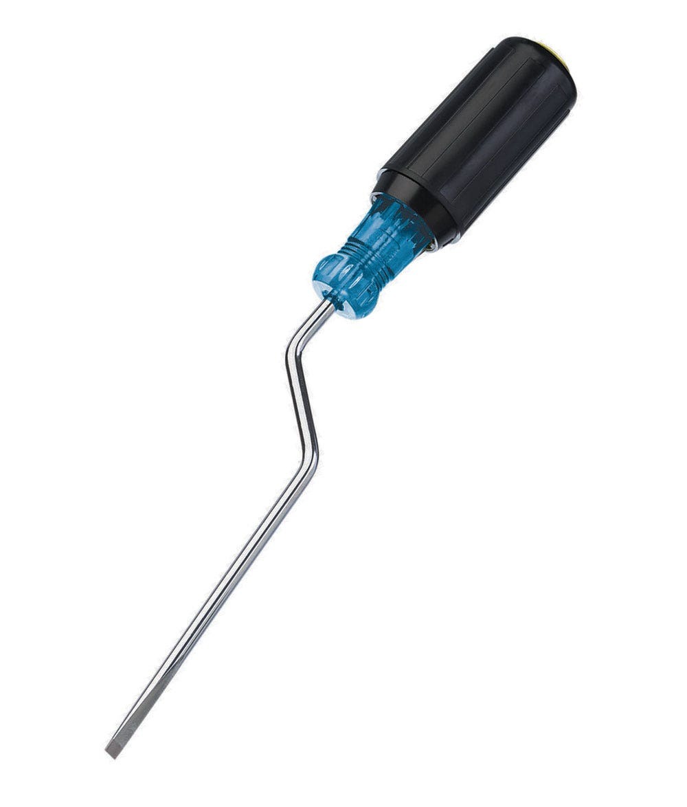 IDEAL, Screwdriver, Quick-Rotating, Tip Size: 3/16 IN, Overall Length: 8-3/4 IN, Shank Length: 6 IN, Handle Type: Cushioned Rubber Grip, Blade Material: Chrome Vanadium Steel, Blade Finish: Nickel-Chrome Plating, Tip Type: Cabinet, Shank Size: 3/16 IN