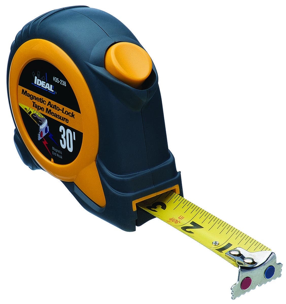 IDEAL, Measuring Tape, Mag-Tape, Magnetic-Tip, Length: 30 FT