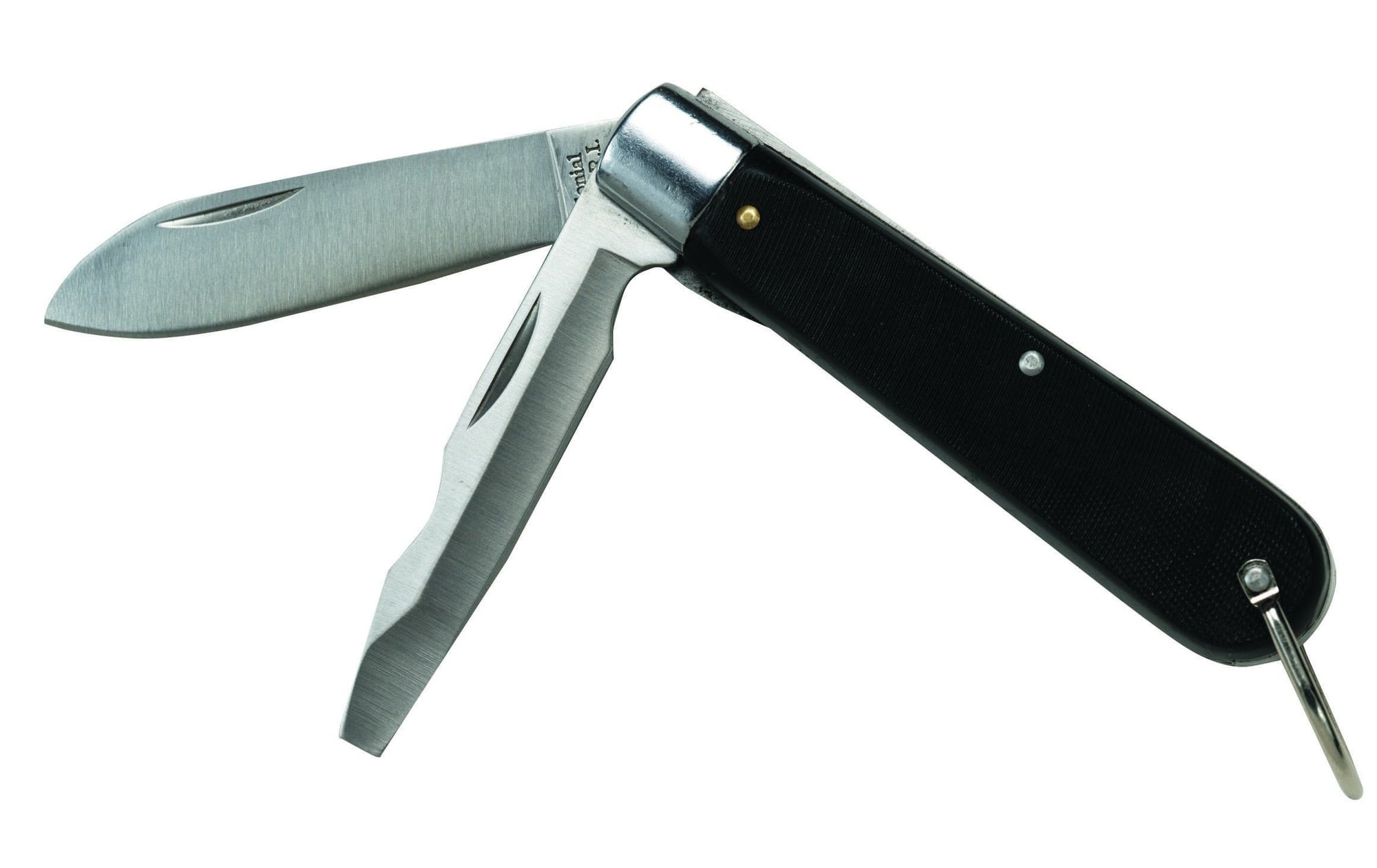 IDEAL, Pocket Knife, Electrician's, Blade Length: 2-1/4 IN, Material: High-carbon stainless steel blade, Includes: Spearpoint And Screwdriver Blade