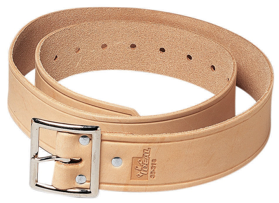 Buckle Belt, Dimensions: 46 IN Length, 1-3/4 IN Width, Nickel Plated Buckle Finish