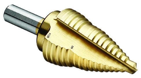 35-515 1/4 inch to 1-1/8 inch Step Drill Bit, 16 Hole