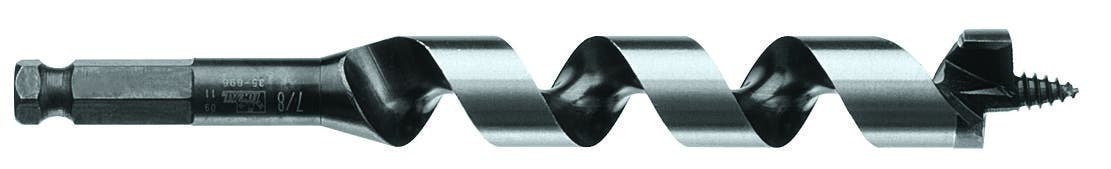 IDEAL, Auger Bit, Nailbiter, Short/Premium Ship, Bit Diameter: 1-1/8 IN, Shank Diameter: 7/16 IN, Overall Length: 7-1/2 IN, Twist Length: 5 IN, Flute Type: Dual-Helix