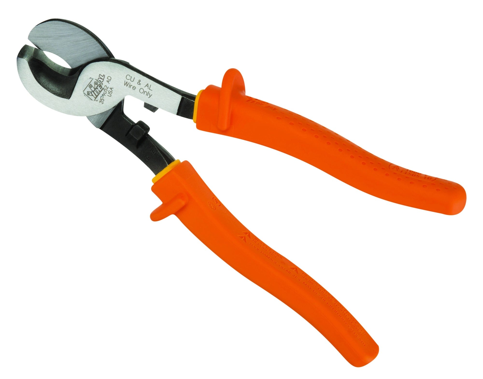 IDEAL, Cable Cutter, Insulated High-Leverage, Cutting Range: 2/0 Copper And 4/0 Aluminum, Overall Length: 9.500 IN, Construction: Drop-Forged, High-Carbon Steel