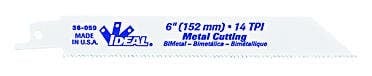 IDEAL, Blade, Reciprocating, Width: 3/4 IN, Thickness: 035 IN, Length: 6 IN, Teeth Per Inch: 14 TPI, Material: Bi-Metal, Teeth Type: High-Speed Steel, Blade Back: Straight