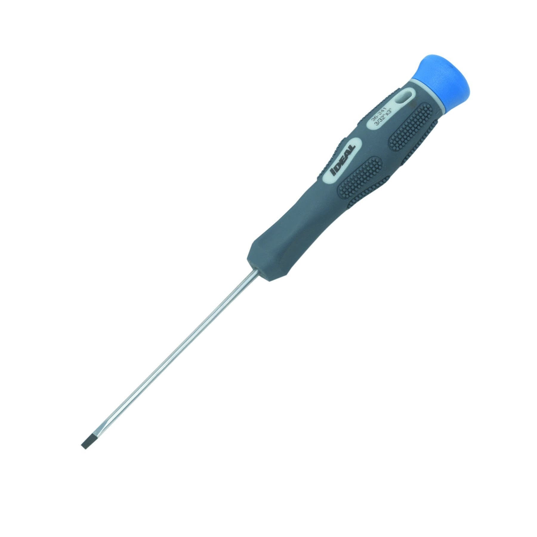 IDEAL, Screwdriver, Slim Electronics, Tip Size: 3/32 IN, Tip Type: Cabinet, Blade Material: Chrome Vanadium Steel Shank