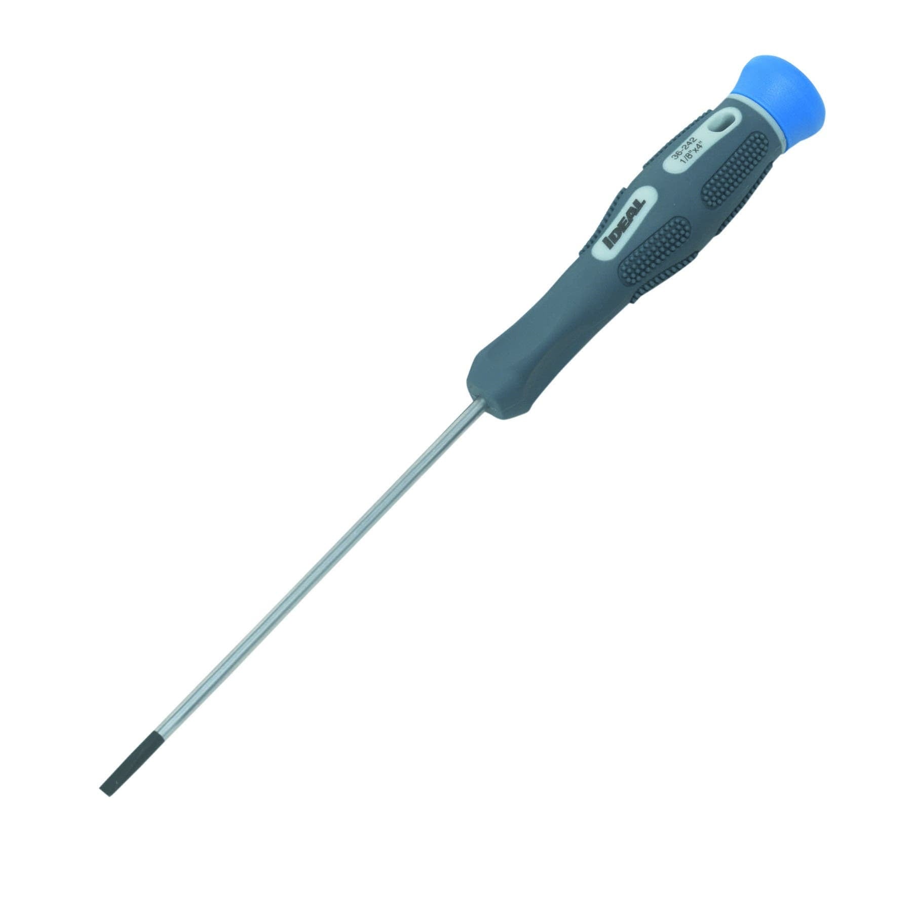 IDEAL, Screwdriver, Slim Electronics, Tip Size: 1/8 IN, Tip Type: Cabinet, Blade Material: Chrome Vanadium Steel Shank