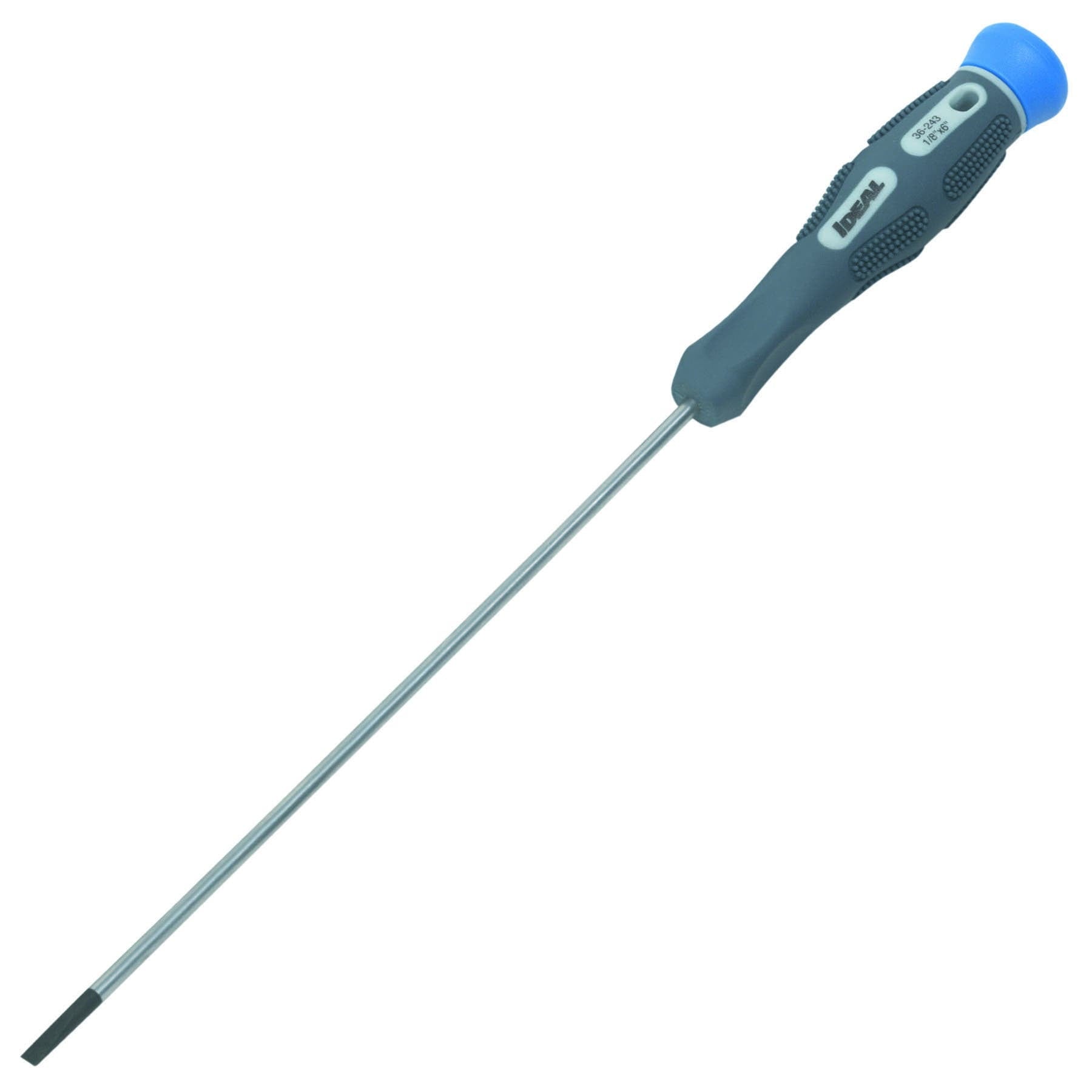IDEAL, Screwdriver, Slim Electronics, Tip Size: 1/8 IN, Tip Type: Cabinet, Blade Material: Chrome Vanadium Steel Shank