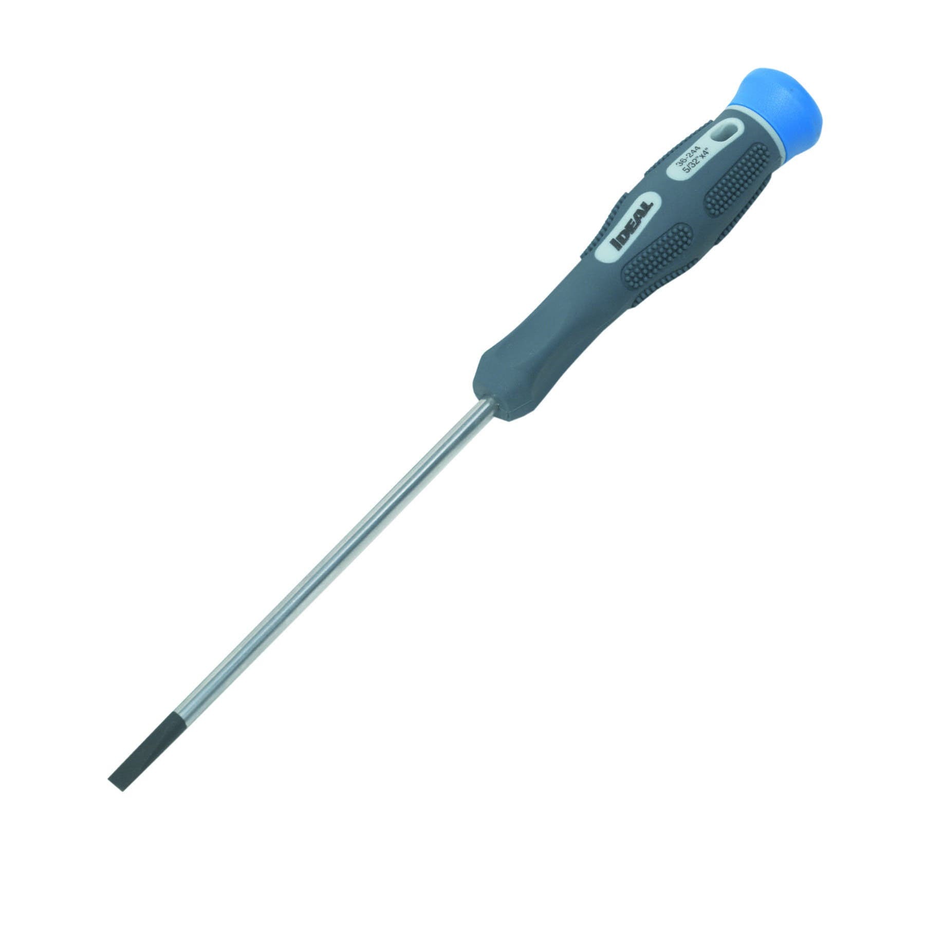 IDEAL, Screwdriver, Slim Electronics, Tip Size: 5/32 IN, Tip Type: Cabinet, Blade Material: Chrome Vanadium Steel Shank