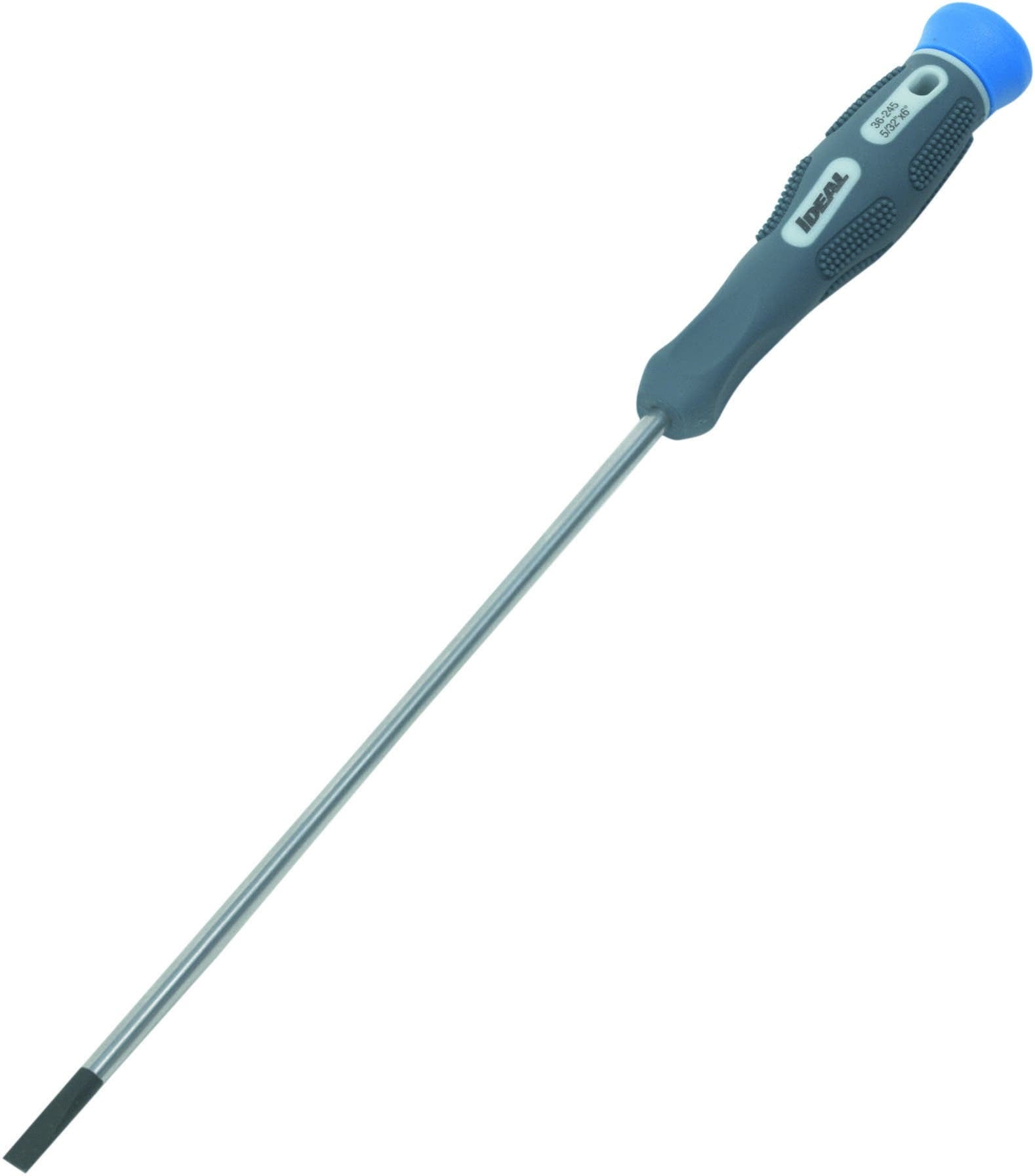 IDEAL, Screwdriver, Slim Electronics, Tip Size: 5/32 IN, Tip Type: Cabinet, Blade Material: Chrome Vanadium Steel Shank