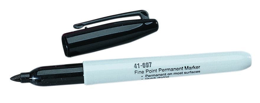 Marking Pen, Black Ink, Nylon, For Use On Write-On Marker Cards And Write-On Cable Tie Marker Plates