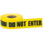 Barricade Tape, 3 IN Roll Width, 1000 FT Roll Length, Caution Do Not Enter Legend, LDPE, Yellow, 4 MIL Thickness, Elongation: = 400 PCT ASTM D882-75B, Tensile Strength: 2350 PSI TD, 1893 PSI MD ASTM D882, OSHA Specifications Section 1010.144