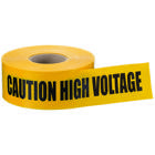 IDEAL, Tape, Barricade, Legend: Caution High Voltage, Size: 3 IN Width X 1000 FT Length, Color: Yellow, Composition: LDPE IDEAL Specs, Tensile Strength: 2350 PSI TD, 1893 PSI MD ASTMD882, Thickness: 4 MIL, Material: Polyethylene