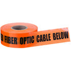 Non-Detectable Underground Tape, 3 IN Roll Width, 1000 FT Roll Length, Caution Buried Fiber Optic Line Below Legend, LDPE, Orange, 4 MIL Thickness, Elongation: 500 PCT ASTM D882-75B, Tensile Strength: 2750 PSI ASTM D882, Recommended Burial Depth: 4 - 6 IN, For Protection, Location And Identification Of Underground Utility Installations