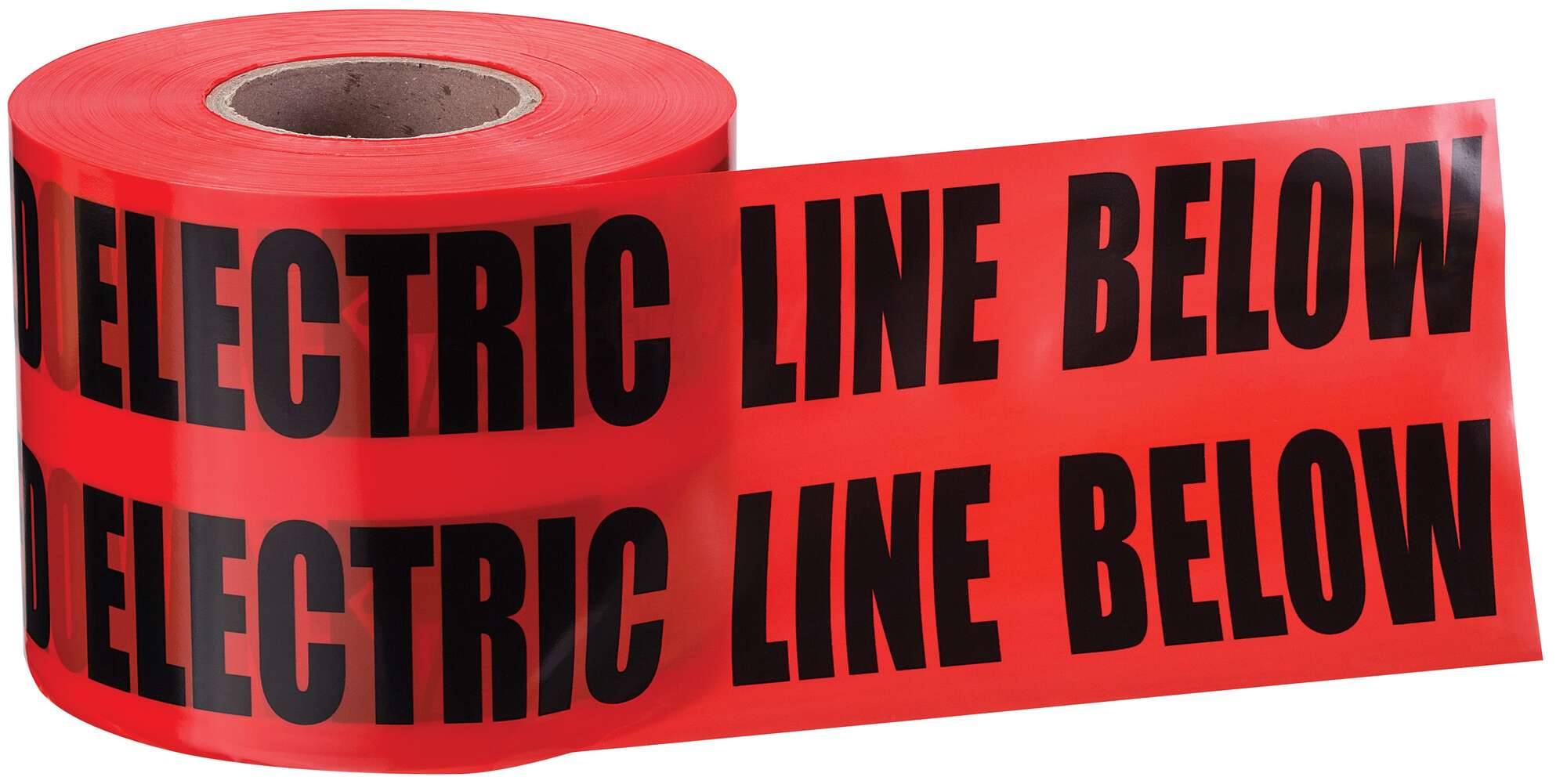 Detectable Underground Tape, 3 IN Roll Width, 1000 FT Roll Length, Caution Buried Electric Line Below Legend, Solid Aluminum Foil Core, Red, Thickness: 5 MIL, Elongation: 80 PCT ASTM D882-75B, Composition: IDEAL Specs: Bottom Layer PE, Top Layer PET, Foil Industry Standard, Tensile Strength: 35 LB/IN (15000 PSI) ASTM D882, For Protection, Location And Identification Of Underground Utility Installations
