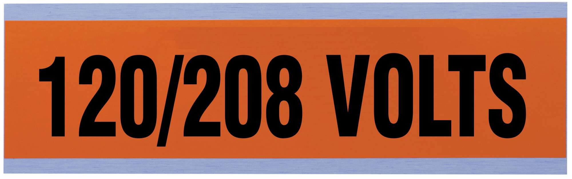 IDEAL, Marker Card, Voltage And Conduit, Large, Size: 2-1/4 IN Width, Length: 9 IN, Material: Vinyl-Impregnated Cloth, Legend: 120/208V, Temperature Range: -40 to 180 DEG F, Text Size: 1-3/4 IN, Adhesion: 45 OZ/IN Width Ultimate