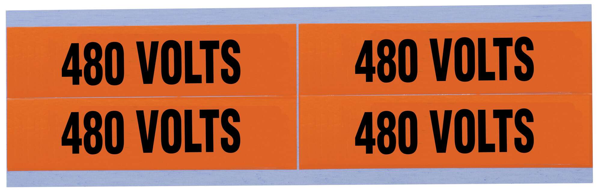 IDEAL, Marker Card, Voltage And Conduit, Medium, Size: 1-1/8 IN Width, Length: 4-1/2 IN, Legend: 480V, Material: Vinyl-Impregnated Cloth, Temperature Range: -40 to 180 DEG F, Text Size: 3/4 IN, Adhesion: 45 OZ/IN Width Ultimate