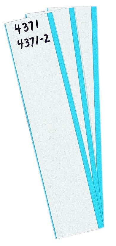 IDEAL, Write-On Marker Card, Write-On, Size: 5/8 IN Width, Length: 1-1/2 IN, Material: Polyester film over laminate/cloth, Legend: Blank, Legend Color: Blank, Markers Per Page: 14