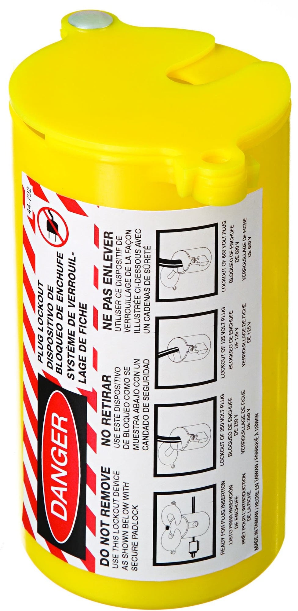 IDEAL, Labeled Safety/Plug Lockout, Cord Diameter: 1 - 1/4 IN, Color: Gold, Size: 3 IN, Length: 5 -1/2 IN