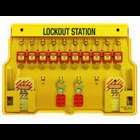 Ten-Lock Lockout Station Kit, Polycarbonate, Includes: Ten Red Safety Padlocks (44-916), 24 Heavy-Duty Lockout Tags And Two 1 In. Safety Lockout Hasps (44-800), RoHS Compliant