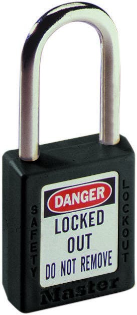 IDEAL, Padlock, Lockout, Lock Material: Xenoy Body, Color: Black, Width: 1-1/2 IN, Shackle Diameter: 1/4