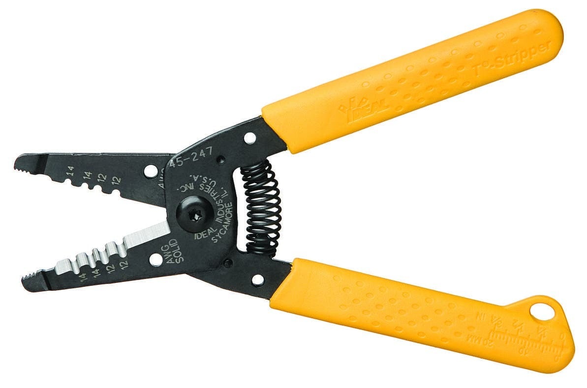 Premium T-14 T-Stripper Dual Hole Wire Stripper, Size: 12/2 AWG Or 14/2 AWG NM Cable, Cushioned, Comfort-Grip Handle