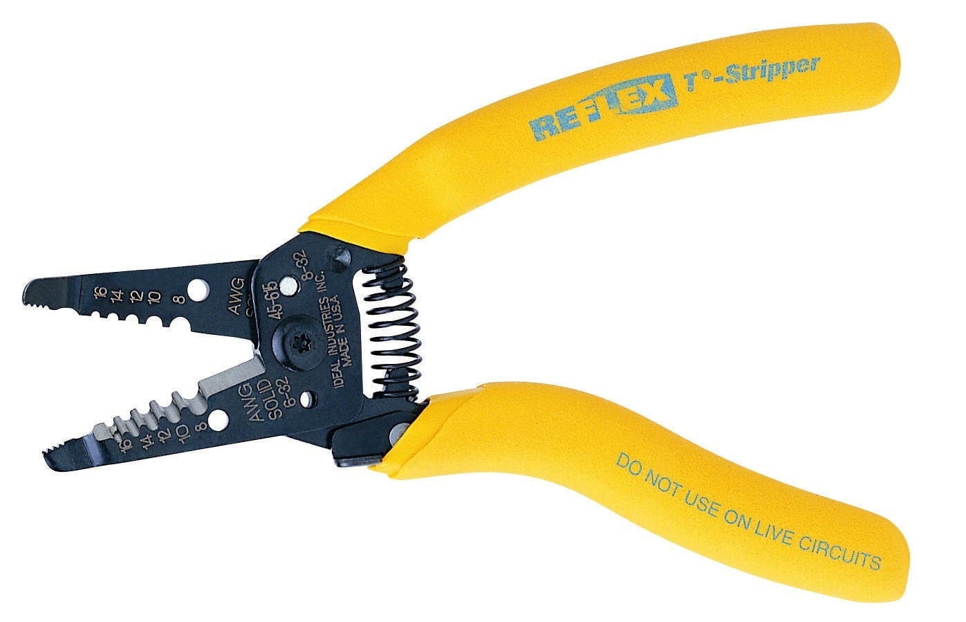 Reflex Super T-Stripper Wire Stripper, Size: 8 - 16 AWG Solid, 10 - 18 AWG Stranded, Ergonomic Handle, Steel