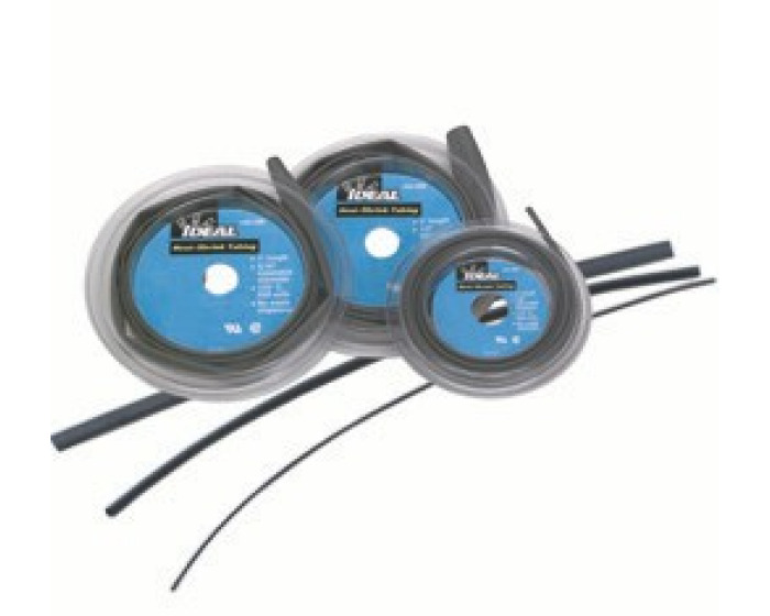 IDEAL, Heat Shrinkable Tube, Thermo-Shrink, Thin-Wall, Shrink Ratio: 2:1, Outside Diameter: 0.750 IN, Thickness: 027 IN, Length: 6 IN, Dielectric Strength: 20 KV/MM For ASTM D 150 Test Method, Volume Resistivity: 1014 OHM CM For ASTM D 876 Test Method, Continuous Operating Temperature: -55 To 125 DEG C, Minimum Shrink Temperature: 70 DEG C, Heat Shock: No cracking For UL 224(250 DEG C /4 hours), Cable Range: 2 AWG - 250 MCM, Nominal Recoveredi.d. (max.): 0.374 IN, Expanded I.d. (min.): 0.807, Elongation At Break: 600 PCT For ASTM D 638 Test Method, Elongation Of Break After Aging: 350 PCT For UL 224 Test Method, Cold Bend Test (-55c/4 Hours): No Cracking For UL 224 Test Method, Copper Corrosion: Pass For UL 224 Test Method, Chemical Resistance: Pass For UL 224 Test Method, Longitudinal Shrinkage: 0 Plus Or Minus 5 PCT For UL 224 Test Method, Eccentricity: 30 PCT For UL 224 Test Method, Normal Size: 3/4 IN, Package: Bag