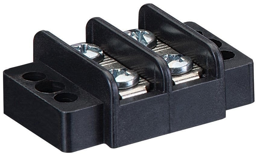 IDEAL, Terminal Strip, Wire Size: 22 - 12 AWG, Spacing: 0.437 IN, Amperage Rating: 20 AMP, Voltage Rating: 250 V, Material: Zinc-Plated Steel Screw, Number Of Circuits: 4, Torque Rating: 9 IN-LB, Terminal Screw Size: 4