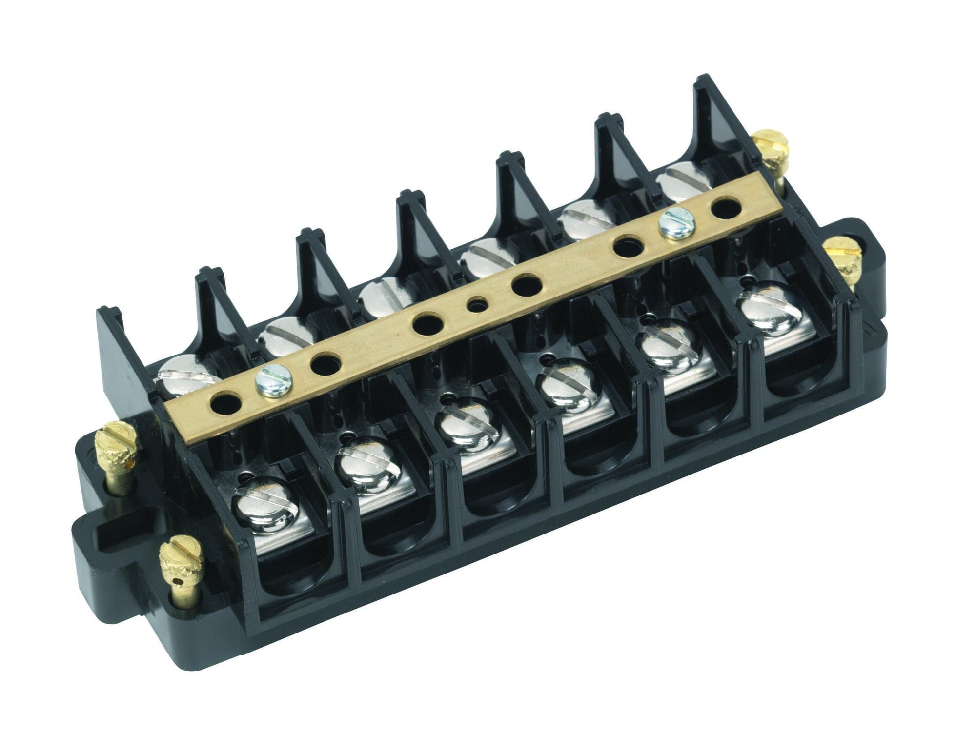 IDEAL, Terminal Strip, Wire Size: 22 - 6 AWG, Spacing: 0.625 IN, Amperage Rating: 60 AMP, Voltage Rating: 600 V, Material: Nickle-Plated Brass, Number Of Circuits: 12, Torque Rating: 20 IN-LB, Terminal Screw Size: 12