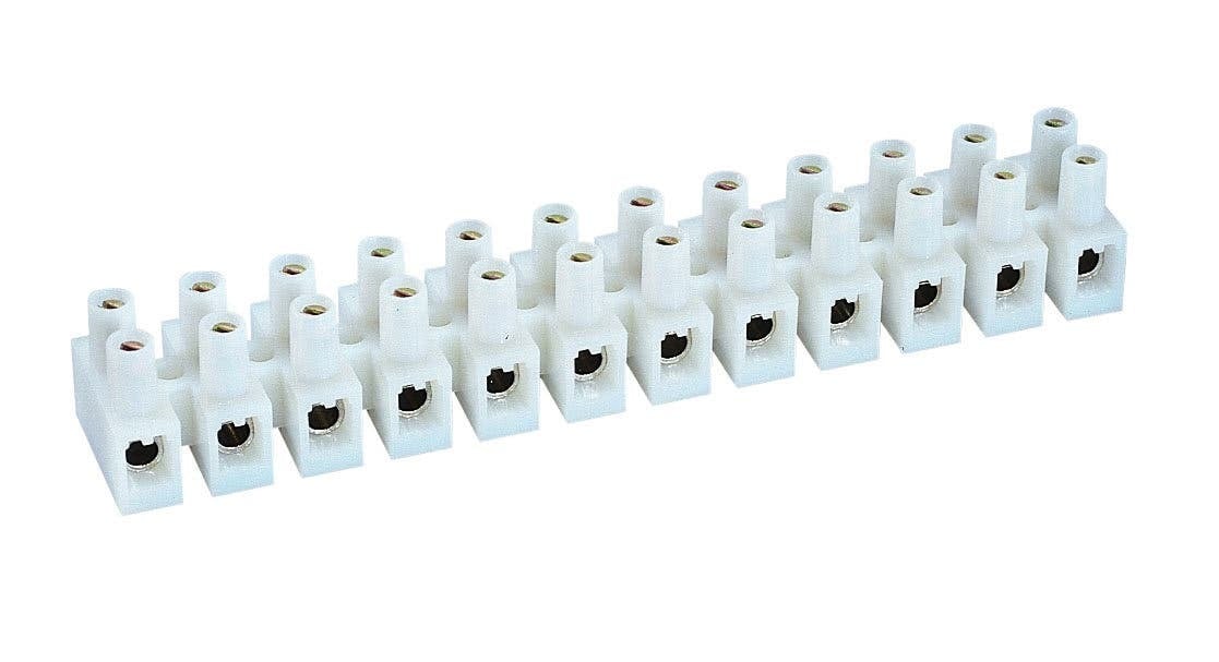 IDEAL, Barrier Strip, Wire Size: 20-8 AWG, Amperage Rating: 50 AMP, Voltage Rating: 300 V, Material: Plastic Housing, Number Of Circuits: 12, Torque Rating: 12 IN-LB, Rated Temperature: 105 DEG C, Overall Height: 0.531 IN, Model: PA14DS, Electrical Ratings: 50A/300V UL/CUL