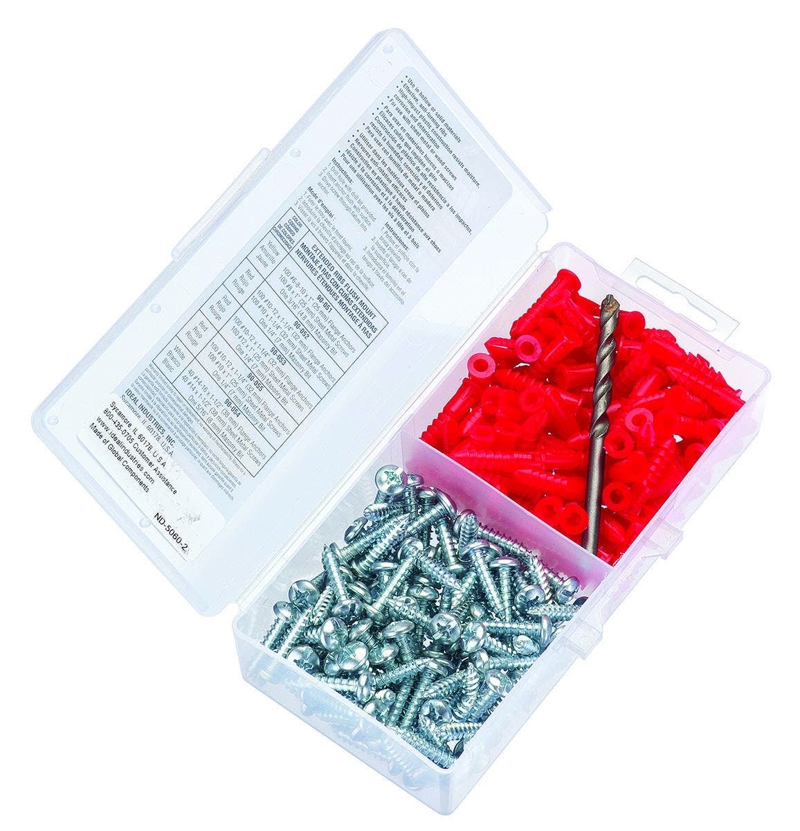 90-053 Flange Anchor Kit, 201 Pieces, Plastic, Red