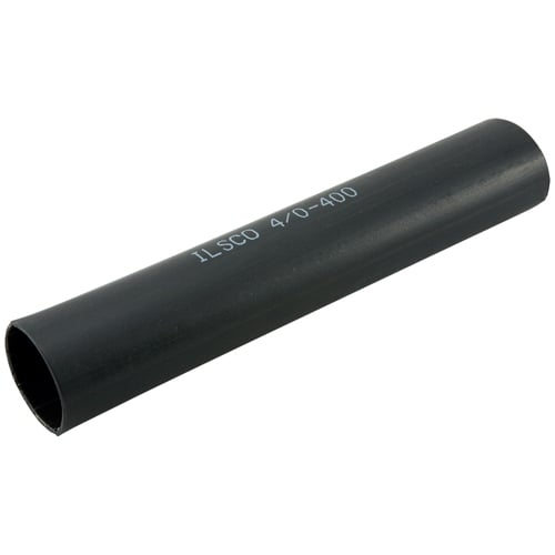 Heat Shrinkable Tubing, Heavy Wall, 3/4in Expanded ID, Conductor Range 1-8, 6in Tube, Black, Bag of 3