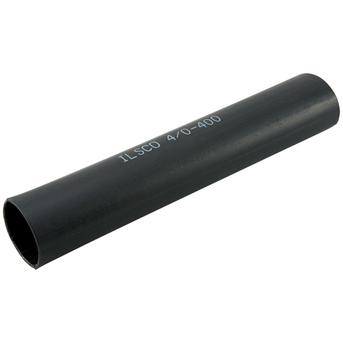Heat Shrinkable Tubing, Heavy Wall, 1-1/2in Expanded ID, Conductor Range 400-4/0, 9in Tube, Black, Bag of 2