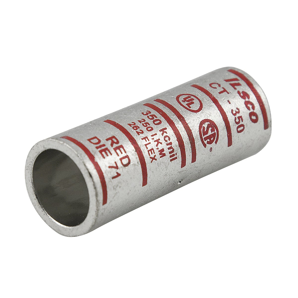 Surecrimp Copper Compression Sleeve, Conductor Size 350, Tin Plated, UL, CSA