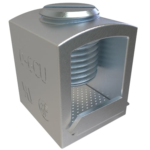 Copper Box-Type Mechanical Lug with Pressure Plate, Conductor Range 1/0-6, 1 Hole, Round Boss