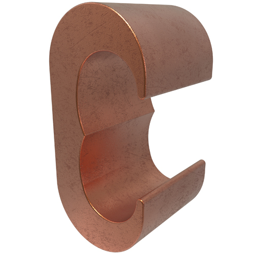 Permaground Copper Grounding E Crimp, Main Conductor Range 2/0-1, Main Rebar Size #3, Tap Range 2/0-1, Tap Rebar Size #3, UL, CSA