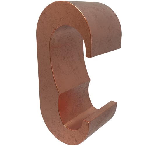Permaground Copper Grounding E Crimp, Main Conductor Range 250-3/0, Main Rebar Size #4, Tap Range 2/0-6 Sol, Tap Rebar Size #3, UL, CSA