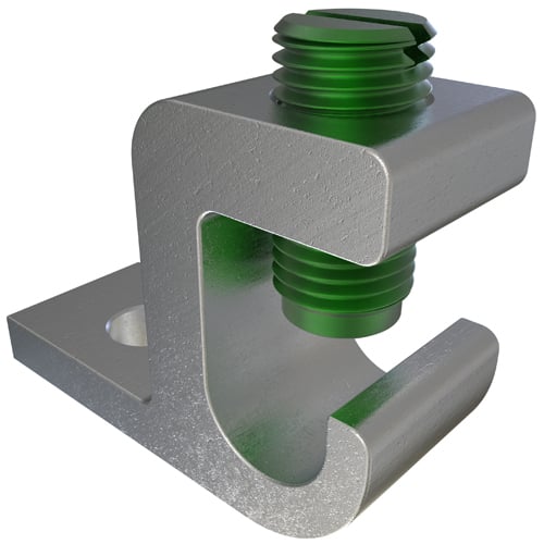 Aluminum Lay-in Ground Lug, Dual Rated, Conductor Range 1/0-14, Tin Plated