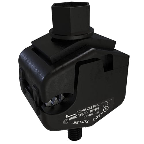 KUP-L-Tap Insulation Piercing Copper Connector, Dual Rated, Main Conductor Range 1/0-8, Tap Range 2-8, Tin Plated, UL, CSA