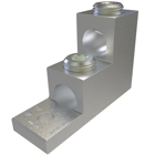 Aluminum Panelboard Lug, Dual Rated, Conductor Range 300-6, 2 Ports, 1 Hole, 5/16in Bolt Size, Tin Plated, UL, CSA