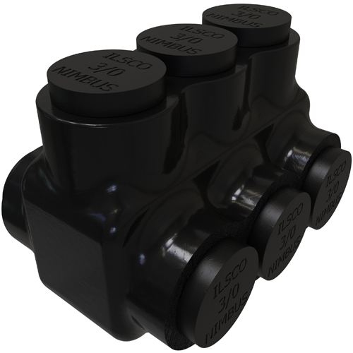 Nimbus Insulated Aluminum Multi-Tap Connector, Conductor Range 3/0-6, 3 Ports, Dual Sided Entry, Tin Plated, UL, CSA