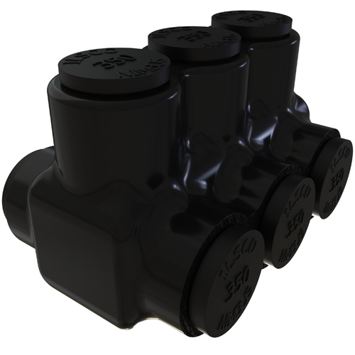 Nimbus Insulated Aluminum Multi-Tap Connector, Conductor Range 350-6, 3 Ports, Dual Sided Entry, Tin Plated, UL, CSA