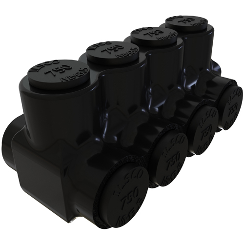 Nimbus Insulated Aluminum Multi-Tap Connector, Conductor Range 750-250, 4 Ports, Dual Sided Entry, Tin Plated, UL, CSA