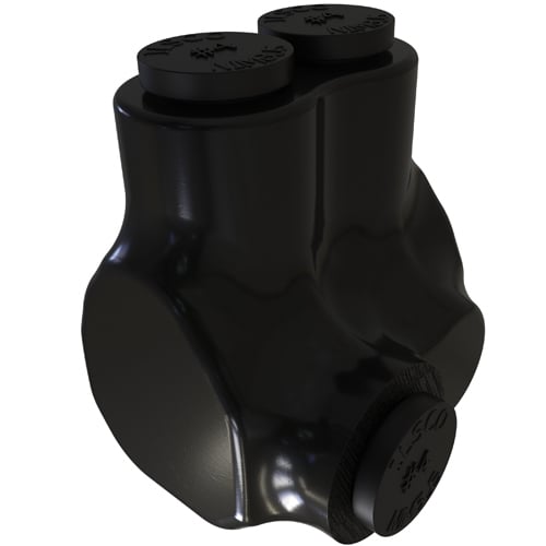 Nimbus Insulated Aluminum In-Line Splicer-Reducer Connector Offset, Conductor Range 4-14, 2 Ports, Tin Plated, UL, CSA