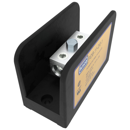 Power Distribution Block, Dual Rated, Line Conductor Range 2/0-14, Load Range 2/0-14, 1 Port Per Pole Line Side, 1 Port Per Pole Load Side, 1 Pole, UL, CSA